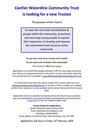 Llanfair Waterdine Community Trust:  Trustee Vacancy
